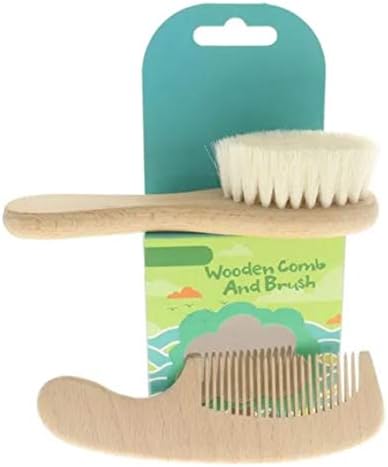 Minori ケース付き ベビー用ヘアブラシ コームブラシセット２本組 山羊毛 天然木高級 静電気防止 ユーカリ材 ギフト