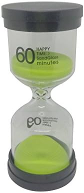 60 Minutes Sand Timer, 1 Hour Hourglass with Green Sand for Mantel Office Desk Coffee Table Book Shelf (60 Min Green)