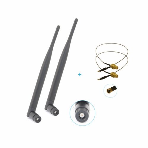 New 2 6dBi RP-SMA WiFi Antennas + 2 12' U.fl Cable For Mod Kit Linksys WRT330N USA Shipping
