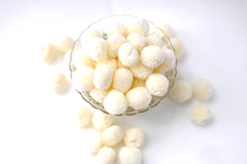 white 2.5 cm pom pom yarn craft supply diy