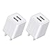 YUNSONG USB Wall Charger Fast Dual Port Travel Adapter Portable Rapid Phone Charger Block Power Charging Plug(ETL Listed) Compatible with Phone/Pad/Moto(2-Pack)