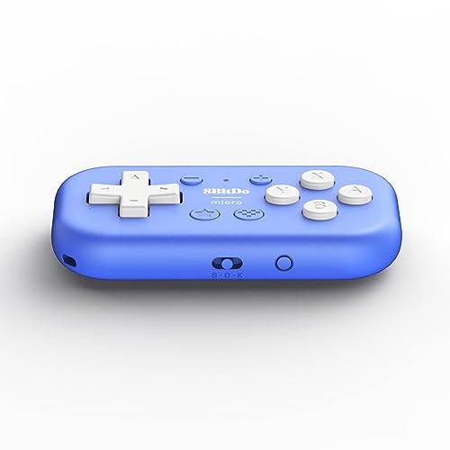 8Bitdo Micro Bluetooth Gamepad Pocket-sized Mini Controller for Switch, Android, and Raspberry Pi, Support Keyboard Mode (Blue) thumbnail 3