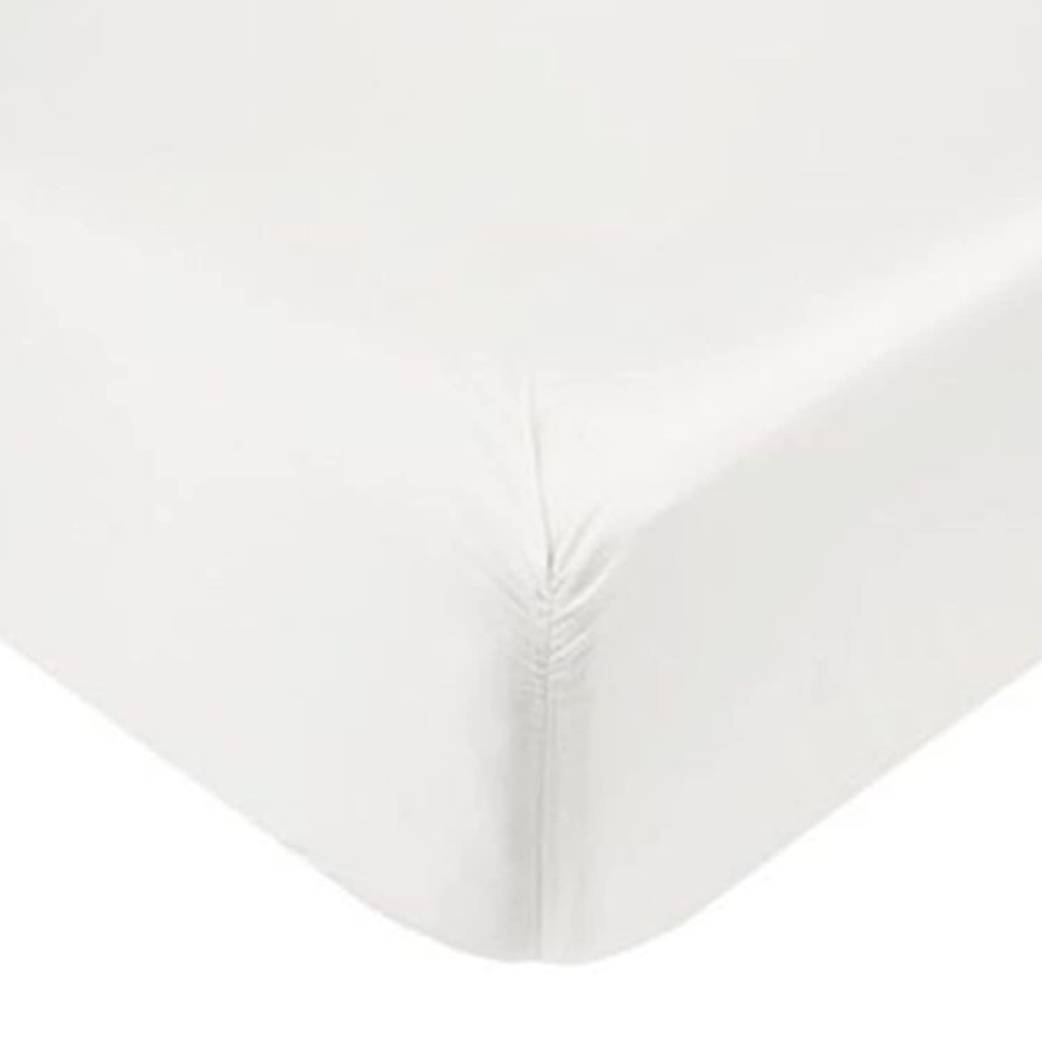 Extra Deep Fitted Sheet 40 cm 16 Inch 400 Thread Count 100% Egyptian Cotton Sateen (White, Double) โ image 1