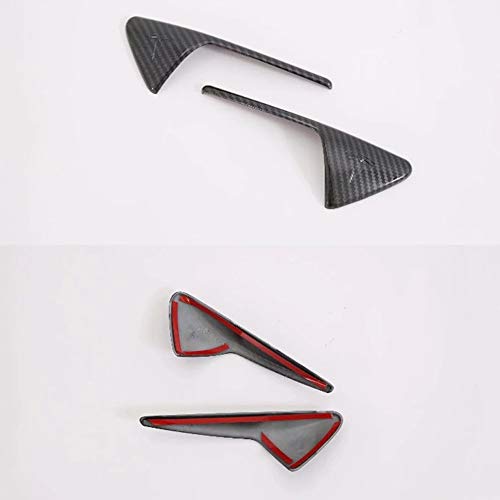 CoolKo Car Front Side Signal Turn Lamp Cover Trim Exterior Decoration Compatible with Model X, S, 3 [ 2 Pieces - Carbon Fiber Pattern ] - Thumbnail 2