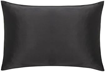 COSFY 100% Mulberry Silk Pillowcase for Hair King 20in x 36in ,Black,1pc