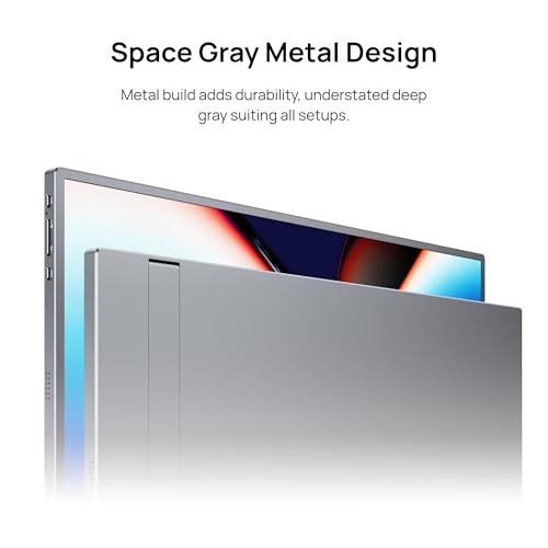 ARZOPA 17.3" Portable Monitor Gray, 1080P FHD 103% sRGB IPS Gaming Monitor Laptop Monitor with Built-in Kickstand HDMI USB C External Screen for PC Mac Phone Xbox PS5 - Z1C Plus