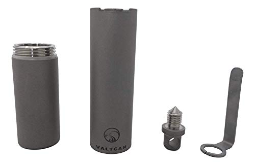 VALTCAN EZ-Dispenser Toothpick and Pill Holder Full Titanium Toothpicks Pocket Clip Quick Dispenser Keychain Easy Open Original Design Can Carry Salt Pepper Seasoning Key Clip for Clean Tooth