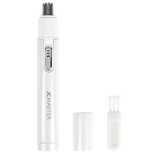 JCMASTER Ear Nose Hair Trimmer for Women and Men, Wet or Dry, Battery-Operated, White