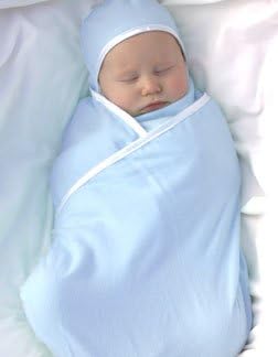 Swaddle Blanket Wraps - Newborn & Muslin Swaddler 2 Pack Gift Set Blue and White