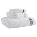 Amazon Brand – Stone & Beam Hotel Stitch Cotton Bath Towel Set, Set of 3, Black Stripe