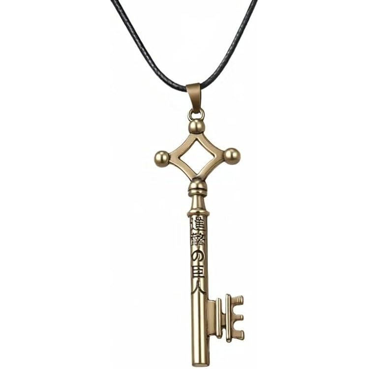 OfficialOtaku Titan Eren Gold Key Cosplay Pendant Necklace - Metal