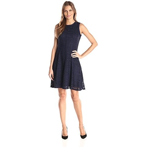 Amazon.com: Jessica Simpson Women's Lace Fit and Flair Dress, Navy, 4 :  Clothing, Shoes & Jewelry