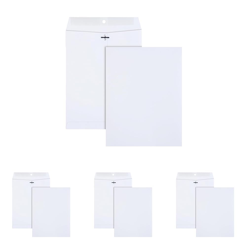 Quality Park, QUA38390, Clasp Envelopes, 100 / Box, White, 9 x 12 (Pack of 4)