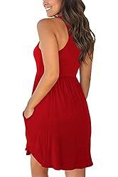 LONGYUAN Womens Dress Casual Stretch Tank Sundress