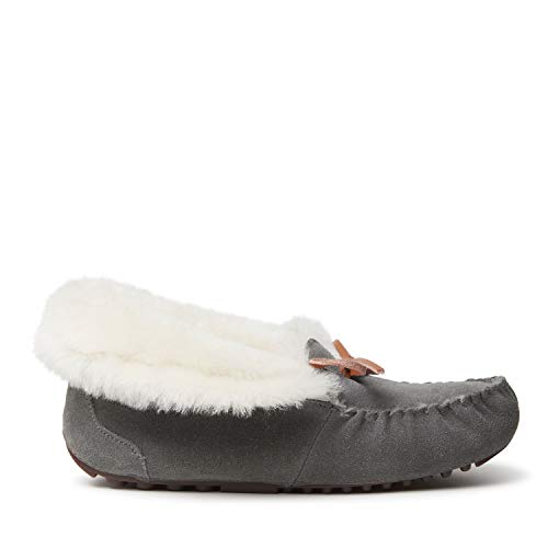 Dearfoams Women's Fireside Brisbane Shearling Foldover Moccasin Slipper
