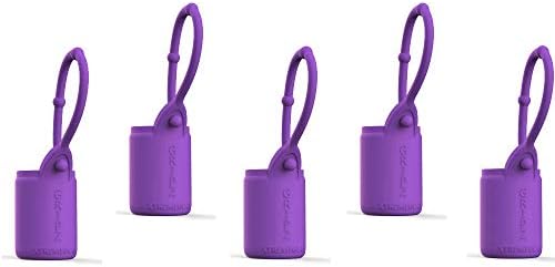 Essential Oil Bottle Case Travel Holder For Car, Purse, Gym Bag, Backpack, Keychain, Keyring, On the Go, Oils Storage (5-pc 5ml, Purple)
