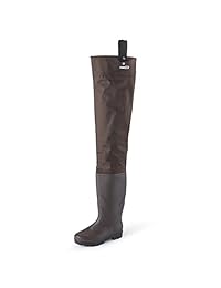TideWe Hip Wader, bota de cadera ligera para hombres y mujeres, 2 Ply PVC   Nylon Fishing Hip Wader (verde y marrón)