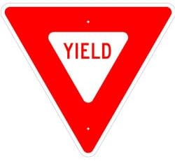 TASE R1-2 Yield Sign - Engineer Grade Prismatic (EGP) 3M Reflective - DOT Spec. Street Legal (24"x24"x24" Yield Sign EGP)