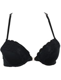 Intimates Women's Black, Front Clasp, Cross Back, Padded Bra
