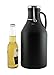 The Grizzly - 64 oz Double Wall Stainless Steel Flip Top Beer Growler - Black