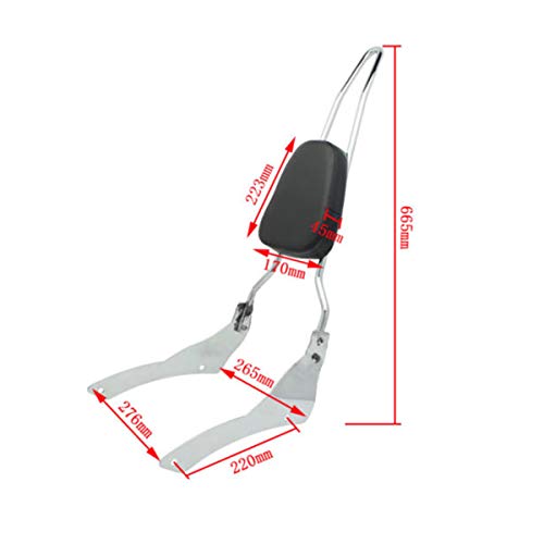 Passenger Backrest Sissy Bar Pad For Yamaha V Star DS 400 650 XVS650A Classic drag star