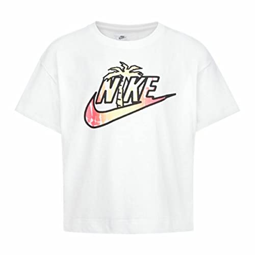 Camiseta de Manga Corta Infantil Nike Knit Blanco, Talla 4 Años