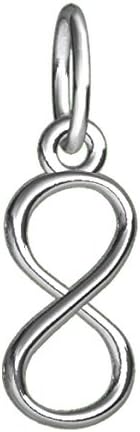 Mini Infinity Symbol Charm,4mm in Sterling Silver