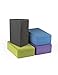 2 Pack 9 inches x 6 inches x 4 inches Black Yoga Blocks - Saver Pack