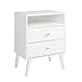 Prepac Milo Mid-Century Modern 2 Drawer Nightstand with Open Shelf, Bedside Table, Contemporary Bedroom Furniture, 16