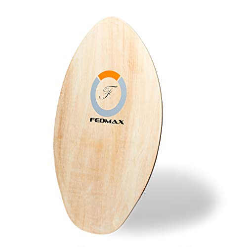 Fedmax Skimboard with High Gloss Coat | Blue, 30" (Up to 120bs.) | Skim Board for Kids/Adults.