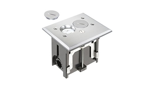 Arlington Industries FLBA101NL-1  Adjustable Floor Outlet Electrical Box Kit with Brass Metal Cover, Fits Upto 2-Inch Floors, 1-Gang, Nickel 1-Pack