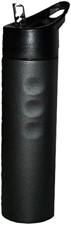 Charcoal Grey Stainless Steel Insulated Slim Water Bottle 25oz Wide Mouth Large Capacity with Leak Proof Flip Top Straw Cap