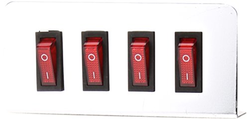 Buyers Products 6391004 Quad On-Off Illuminated Switch Panel, Silver