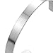 COOLSTEELANDBEYOND 18CM Stainless Steel Cuff Bangle Bracelet for Men for Women Minimalist Silver Color Satin