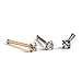 Ruifan 20G Straight Nose Bone Studs Rings Pins with 2mm Round Cubic Zirconia Crystals Gem Piercing Jewelry 316L Surgical Steel Lot of 3