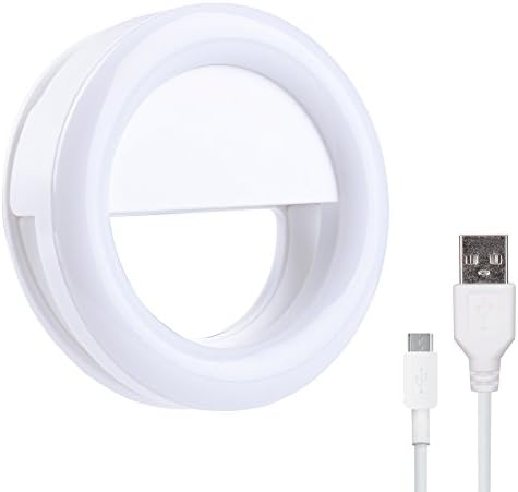 Ring Light for Phone Camera Rechargable Battery Selfie LED Camera Light 3 Level for iPhone iPad Sumsung Galaxy Photography Phones, White