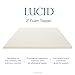 LUCID 2 Inch Full Mattress Topper, Plush Gel Memory Foam Cooling, Pull On Closure, Spot Clean Only
