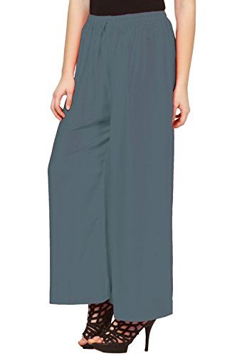 bottom line women's rayon palazzo pants (gray, free size)