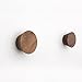2Pcs Natural Wooden Coat Hooks, Wall Mounted Single Cone Wall Hook Rack, Decorative Craft Clothes Hooks (Black Walnut)