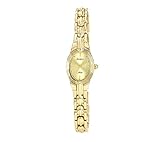 Armitron Women's Oval Faceted Wall-to-Wall Crystal Goldtone Bracelet Watch