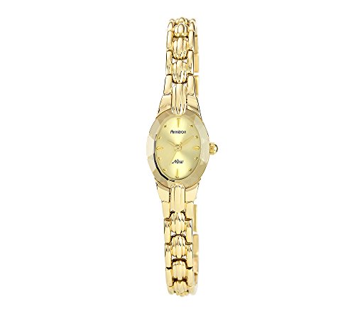 Armitron Women's Oval Faceted Wall-to-Wall Crystal Goldtone Bracelet Watch