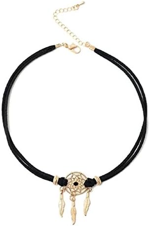 Dream Catcher Choker Necklace with Alloy Feathers Choker Necklaces Handmade