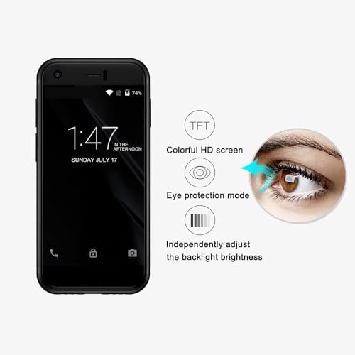 Hipipooo Super Small Mini Smartphone 3G Dual SIM Tiny Mobile Phone 1GB RAM 8GB ROM 5.0MP Quad Core Standby Unlocked Phones Kids Pocket 2.5 Inch Android Child Cellphone (Black)