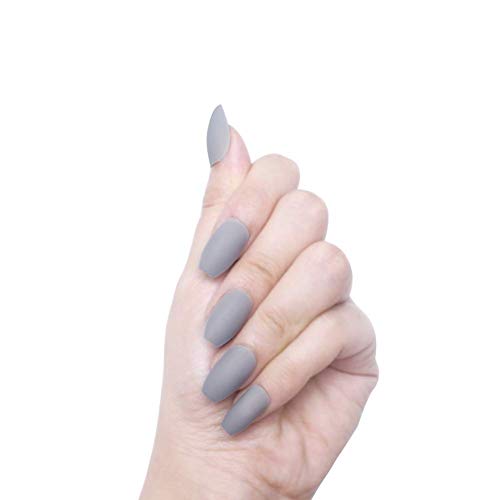 96Pcs Colorful Coffin Nails Full Cover Medium Ballerina Matte False Gel Nails Art Tips Sets (Caramel Macchiato)