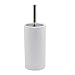 Harbour Housewares Bathroom Toilet Brush & Holder Set - White Ceramic/Metal Handle