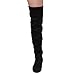 LILIANA GD97 Women's Drawstring Thigh High Flat Stretchy Boots Run Half Size Big
