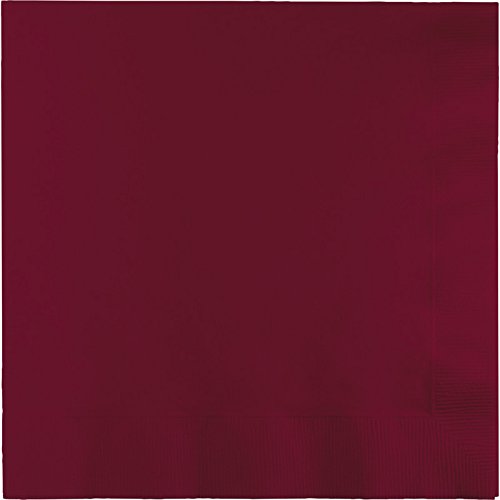 Creative Converting Paper Napkins, 3-Ply Dinner Size, Burgundy Color, 25-Count Packages (Pack of 5)