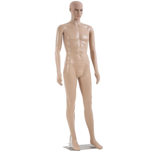 Male Clothing Mannequin Full Body Mannequin 69 Inch Clothes Form Stand Rotatable Detachable Head Arm with Metal Base Used for Display Clothing