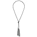 LUREME Simple Thin Chain Knot and Tassel Long Necklace (01003351-p)