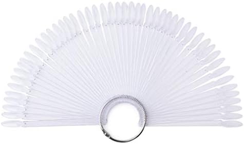 creatspaceDSF gj0306 Nail Art Display Tips Fan Shaped Board False Stick Practice Training Round Hoop Wheel UV Gel Polish Manicure Tools natural color